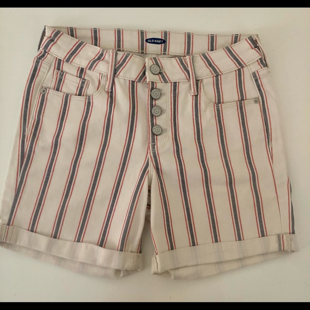 Old navy button-fly milt-stripe shorts